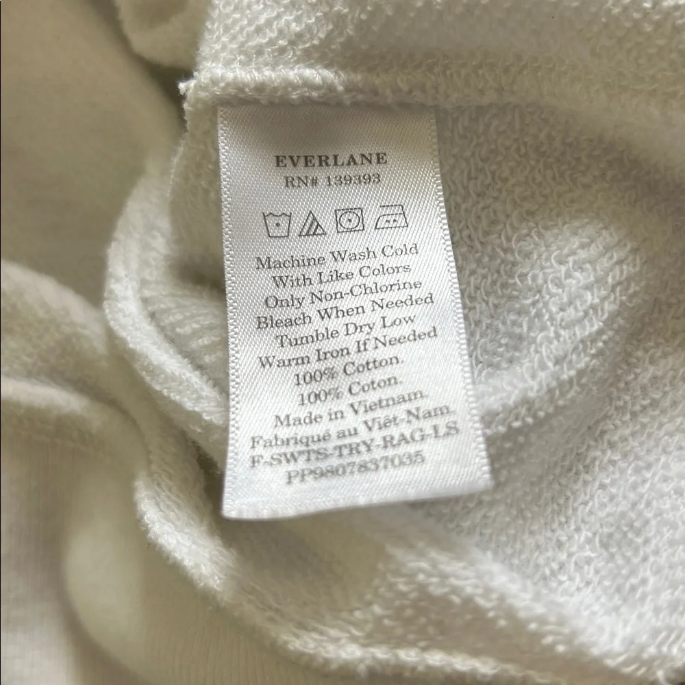 Everlane White Crewneck Sweatshirt 100% cotton M - Picture 3 of 4